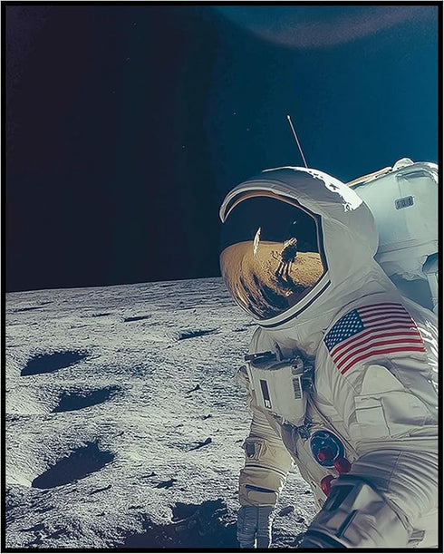 Posterizer 1 pcs-astronaut in spacesuit on the moon 1-Astronomy & Celestial Art-Gift for Men Women Teens-Decor for Home & Office- unframed wall ar...